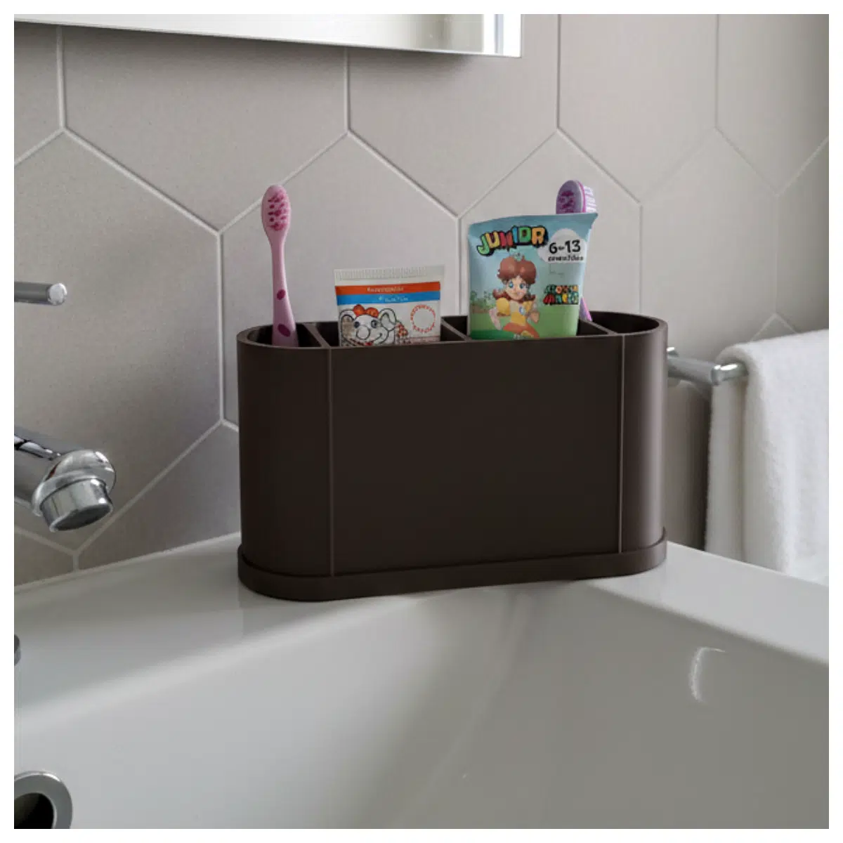 Easy Clean Toothbrush Holder Bathroom Toothbrush Stand Kitchen Toothbrush Organizer Toiletries Holder Modern Toothbrush Rack