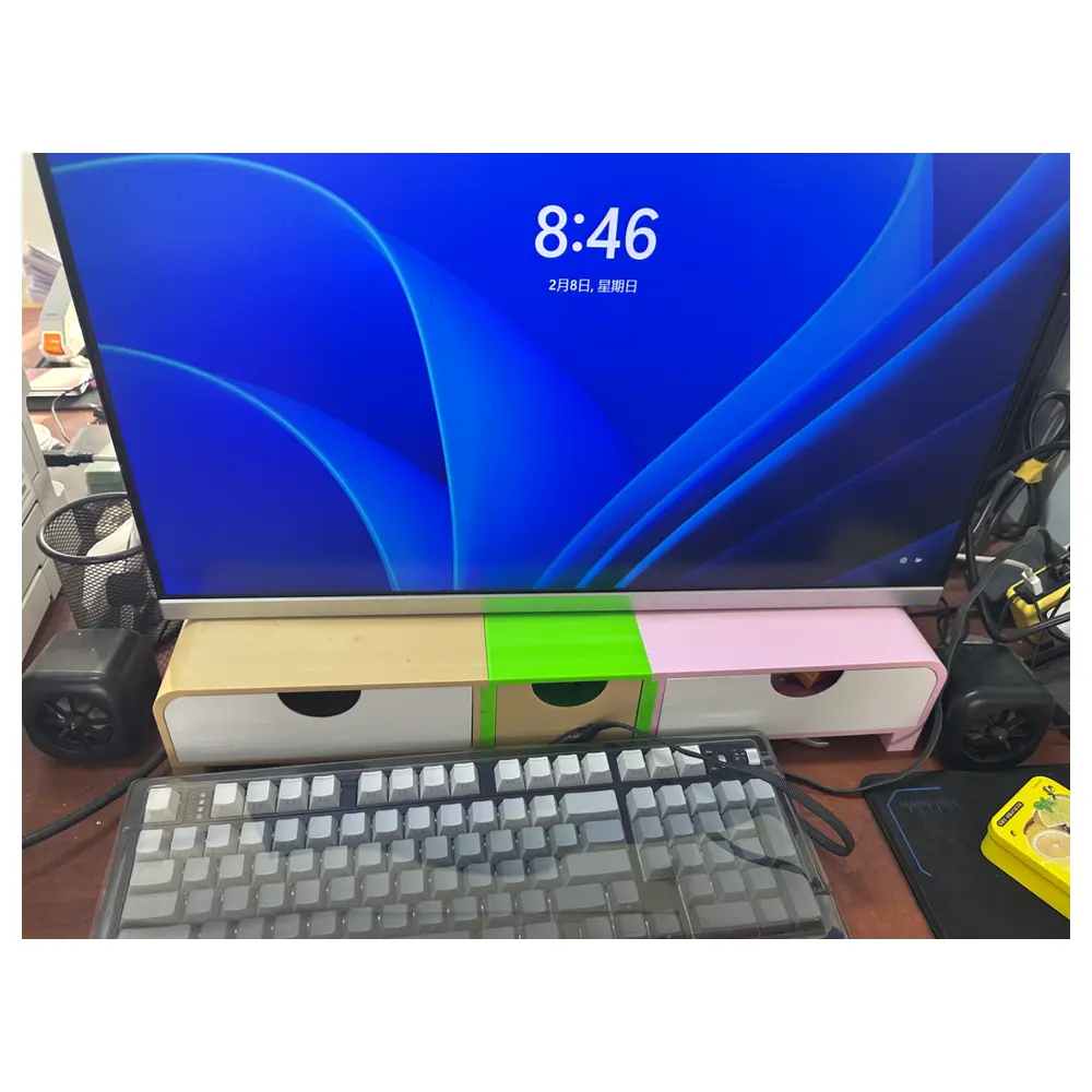 Monitor Drawer Computer Drawer Electronics Storage Box Organizer Accessory Storage Case