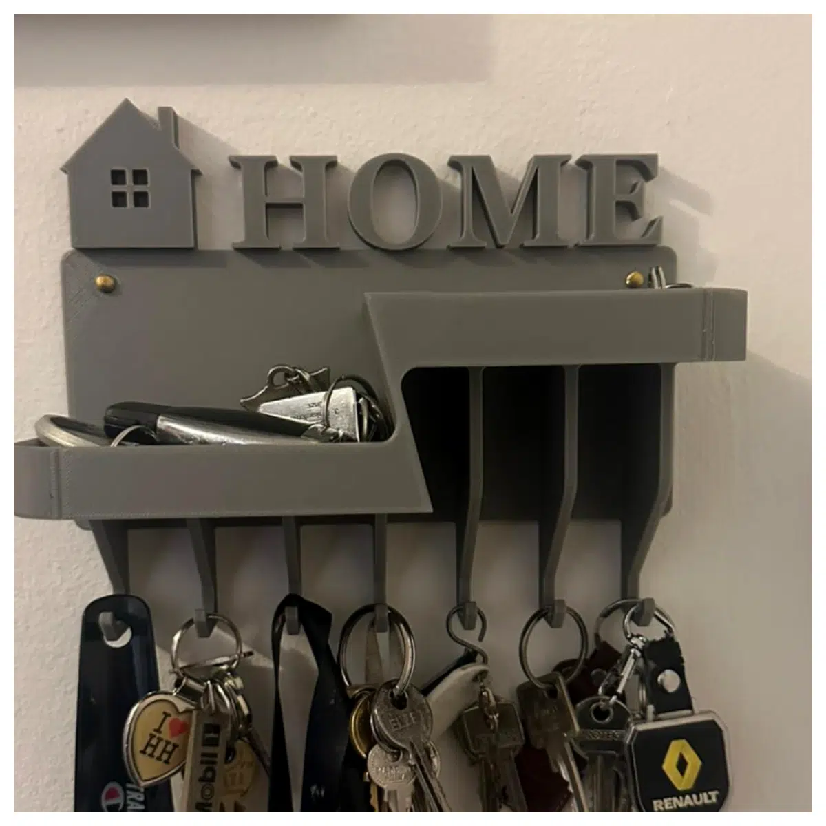 Modern Wall Mounted Key Rack Shelf Home Organizer Hanging Storage Key Holder Display Unit Easy Install Simple Design