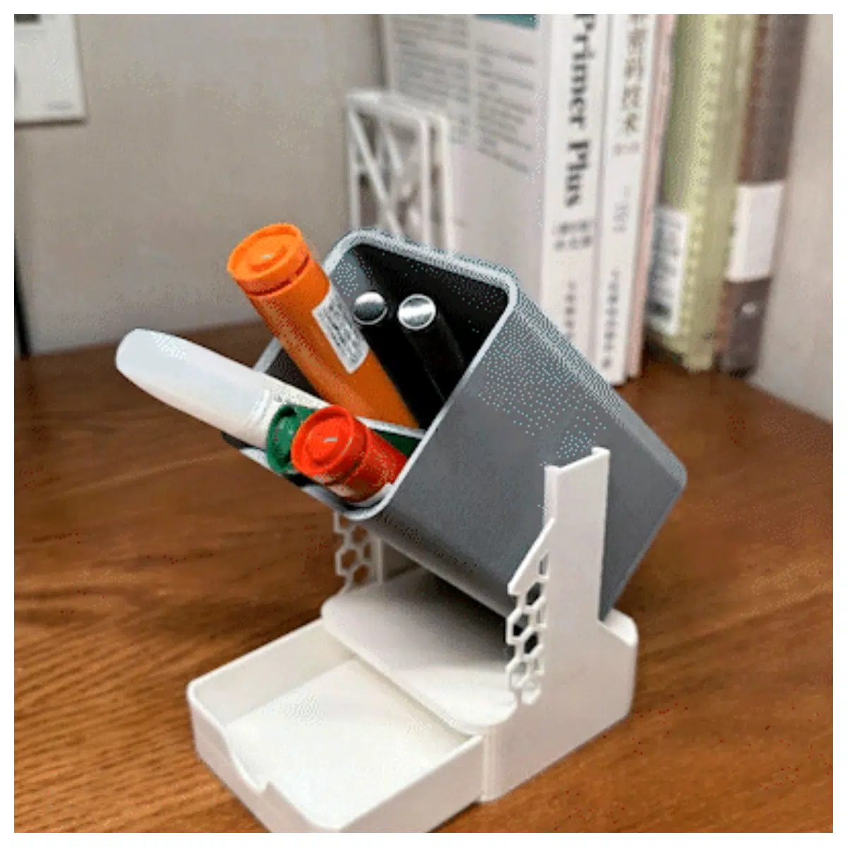 Rotating Drawer Pen Holder 45 Rotating Desk Organizer Storage Box Office Supplies Drawer Accessory