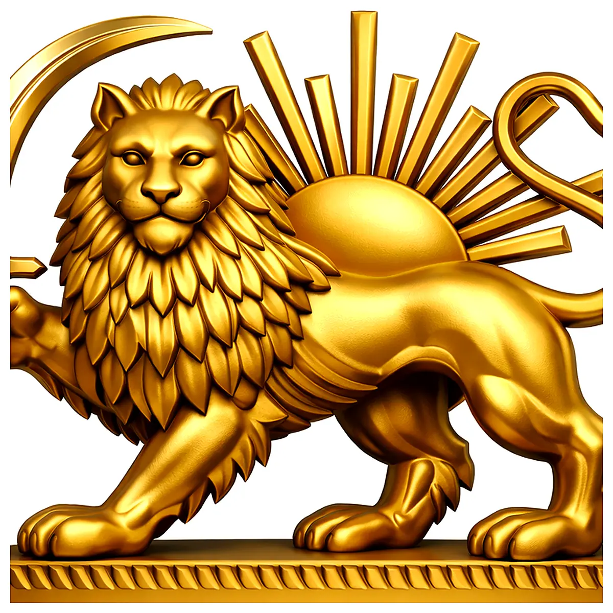 Persian Lion and Sun 3D Model Animation Movie Scene Architecture Model Download 3D Art