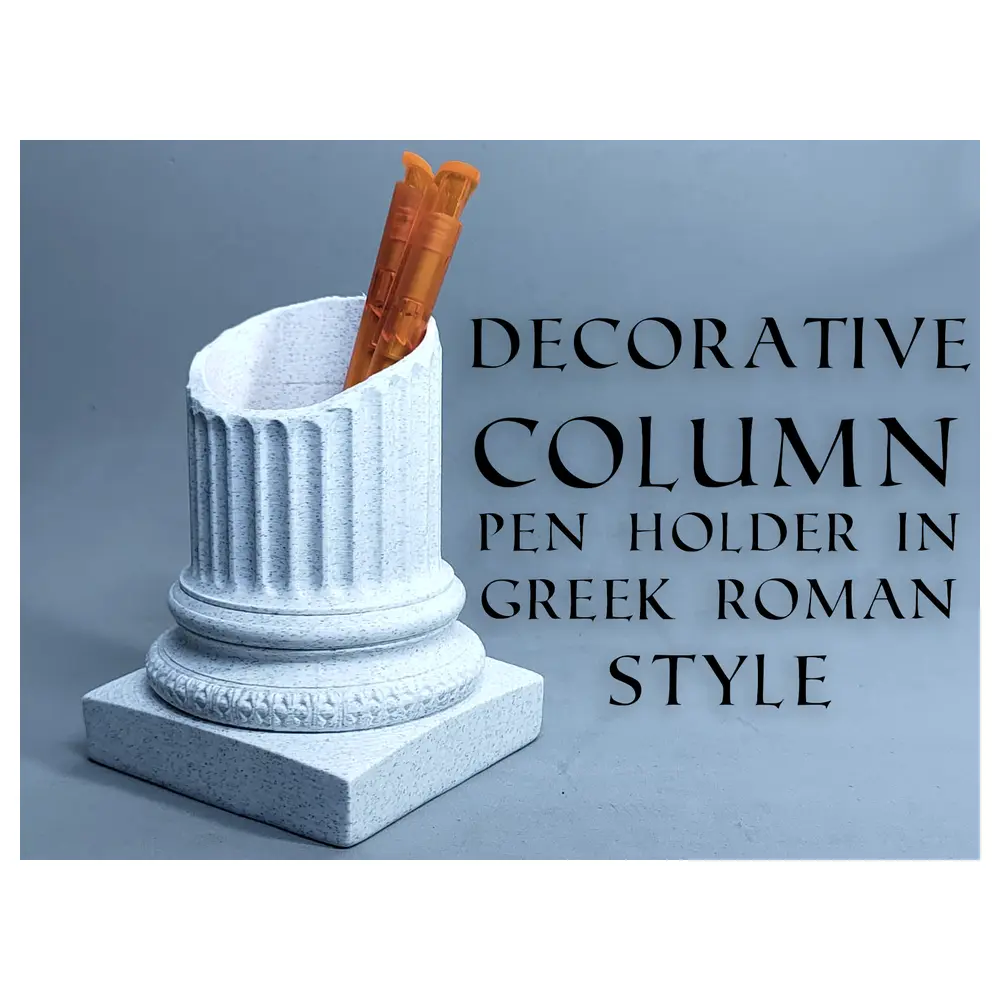 Decorative Column Pen Holder Greek Roman Style Home Decor Accent Pillar Holder Gift Accessory