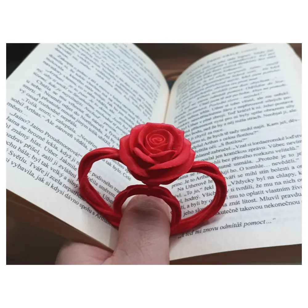 Rose Finger Bookmark Rose Flower Bookmark Calligraphy Bookmark DIY Bookmark Handmade Bookmark Romantic Bookmark Gift Bookmark