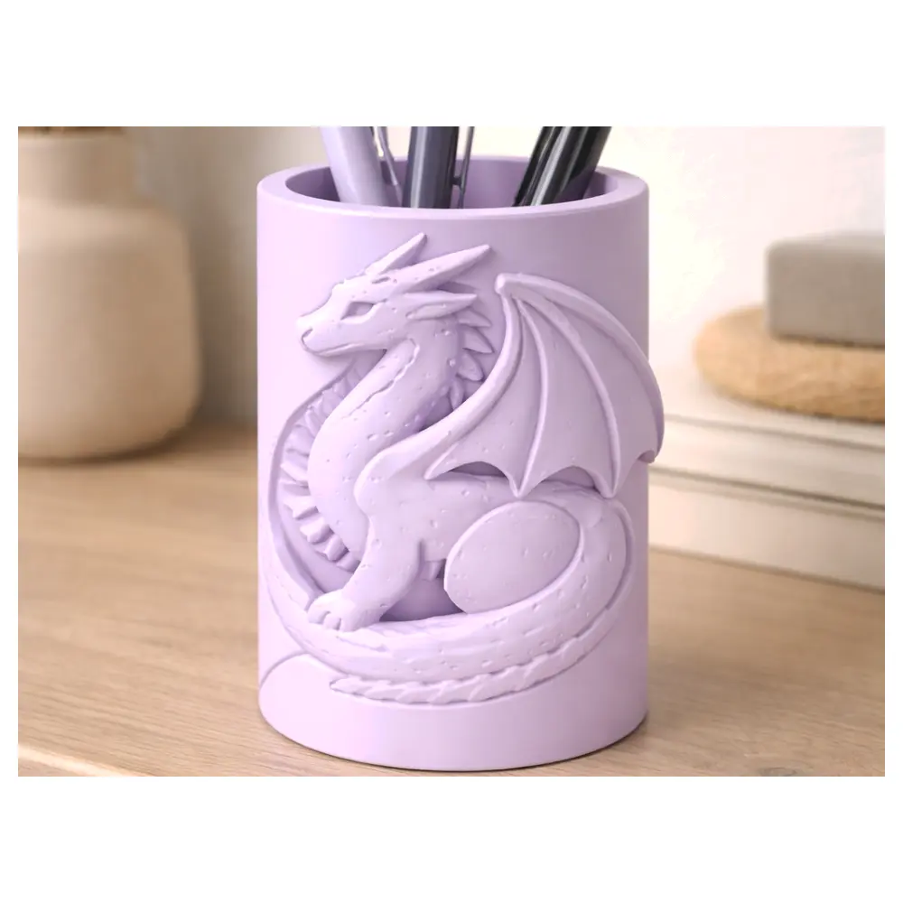 Dragon Relief Pen Holder Decorative Stand Desk Organizer Creative Gift Multi Functional Art Sculpture Ceramic Accessories