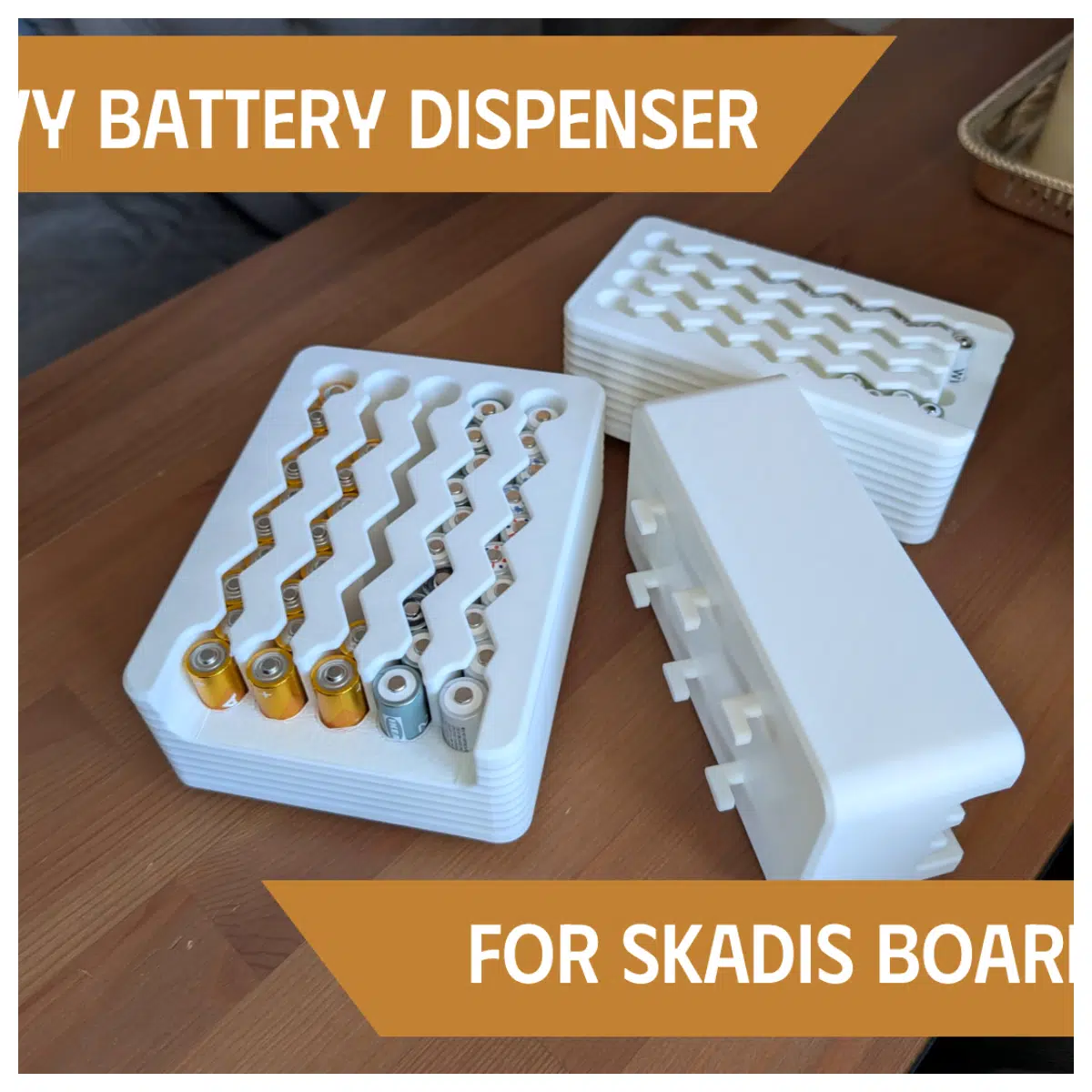 SKADIS Wave Battery Organizer Box Battery Storage Storage Box Organizer Wall Mounting Solutions
