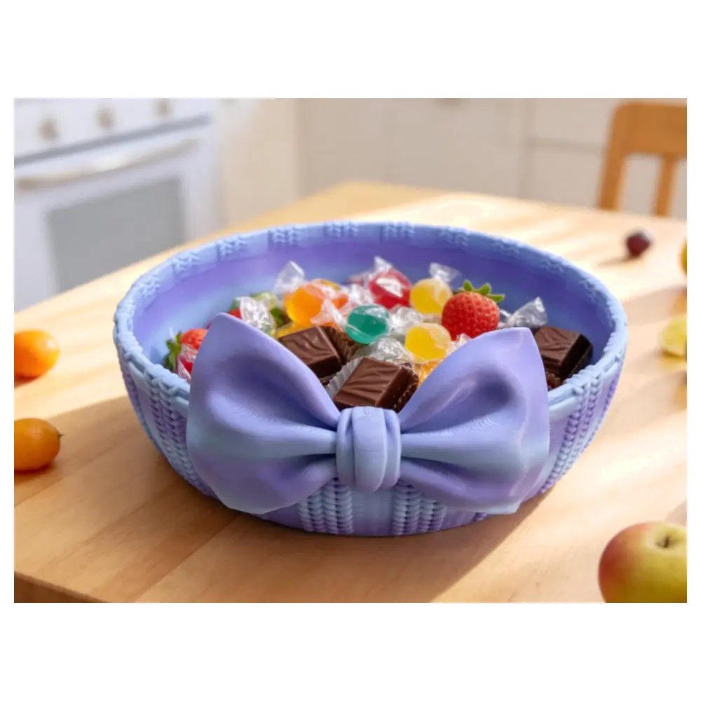 Sweet Bow Knit Storage Basket Knit Basket Organizer Home Storage Decorative Baskets Storage Solutions