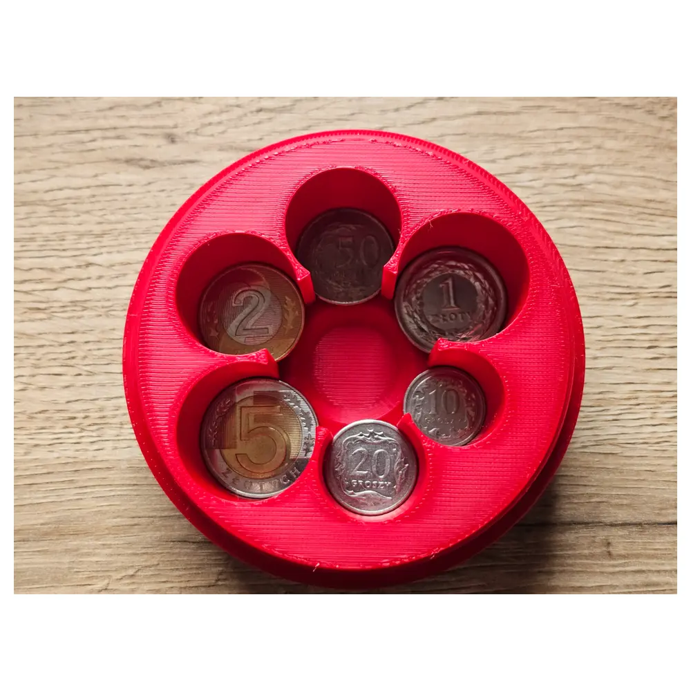 Coin Box Organizer Poland Coins Lid Currency Sorting Storage Collection Protection