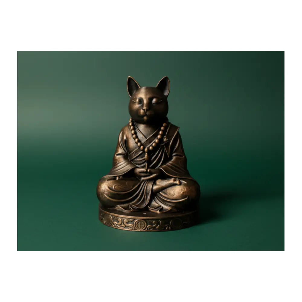 Meditation Cat Relax Stress Relief Sleep Aid Silent Phone Stand Decoration