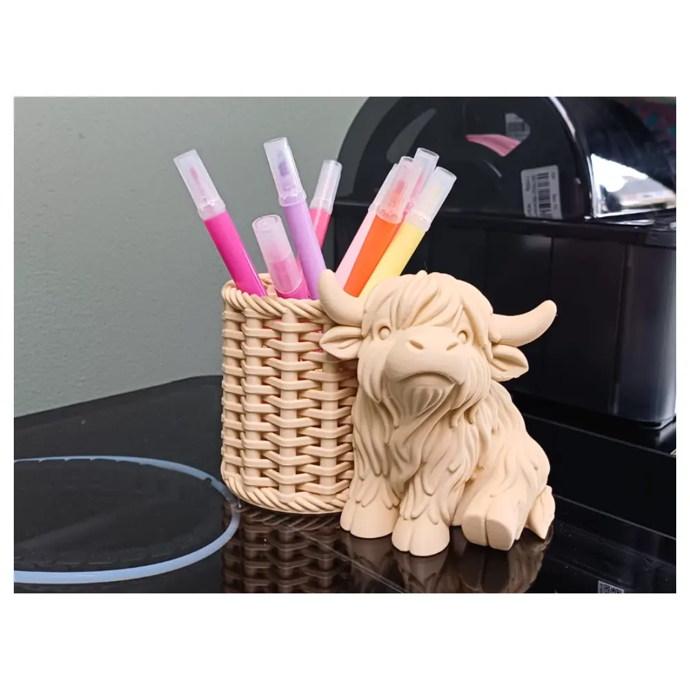Highland Cow Pen Holder Pen Holder Office Supplies Pen Ink Pen Case Multi functional Storage