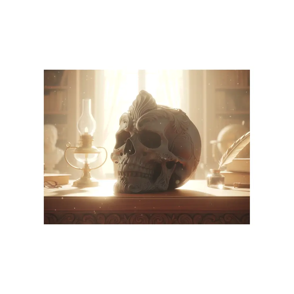Baroque Skeleton Art Death Reminder Gothic Decor Art Collectibles Skull Art Antique Decor