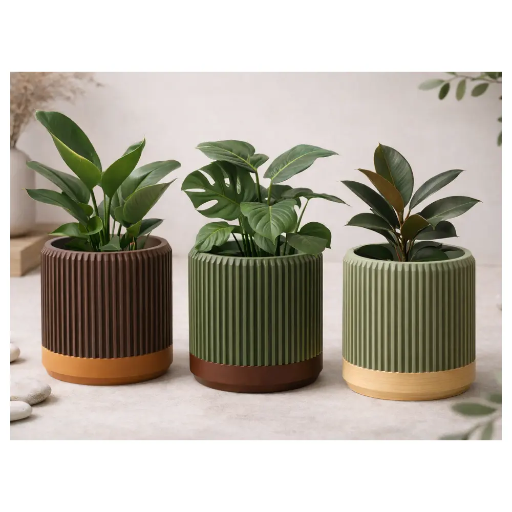 Wabi Sabi Planter Modern Japanese Bonsai Drainage Pattern Floral Pot Garden
