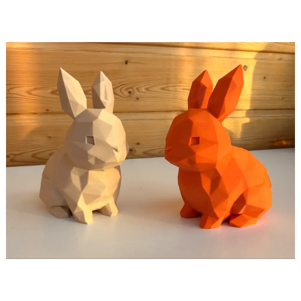 Low Poly Easter Rabbit Model No Support Design 3D Print Papercraft Handicraft
