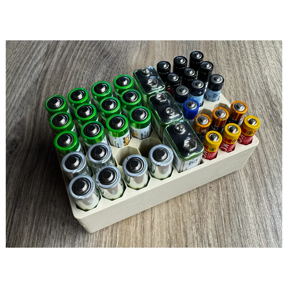 Gridfinity Battery Organizer AA AAA 9V Battery Storage Box Tool Organizer System Multi Cell Storage Battery Case