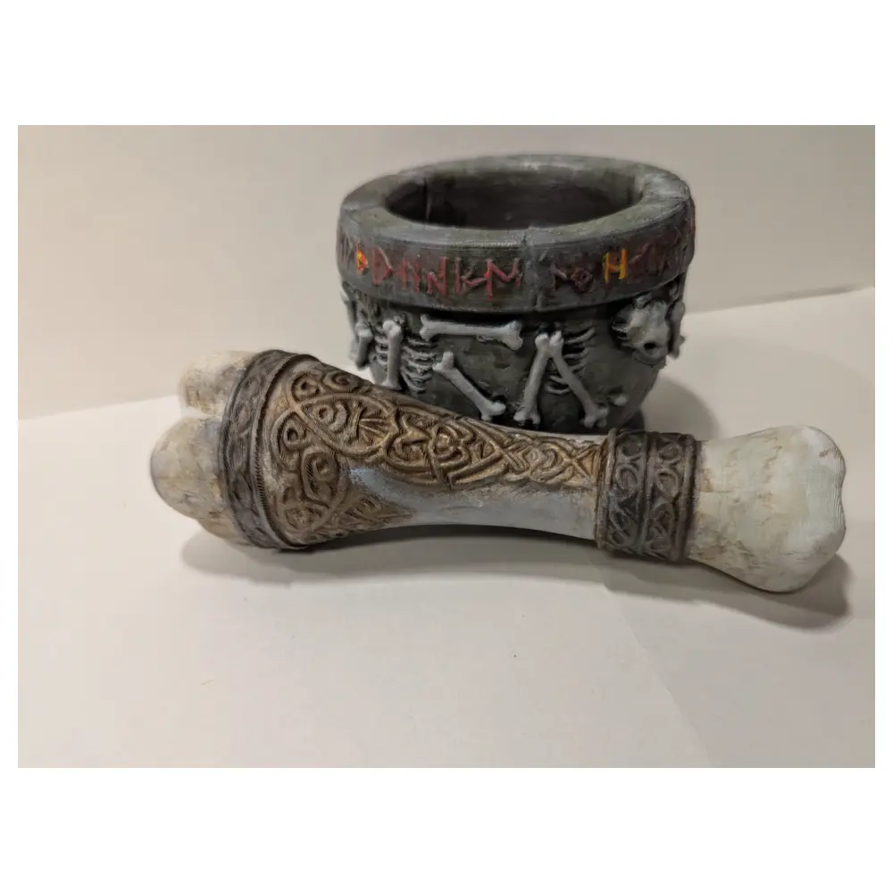 Skull Mortar and Pestle Set Bone Grinding Tool Skull Powder Making Bone Grinding Mortar Pestle