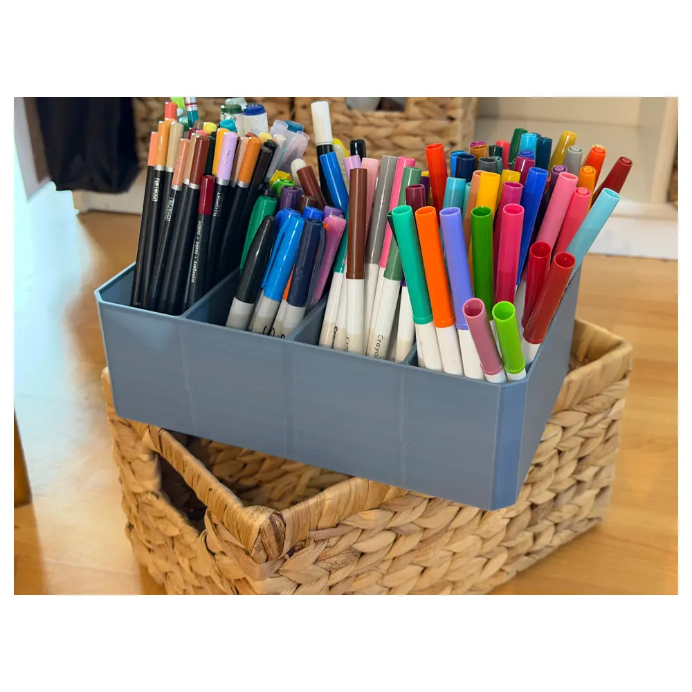 Cane Basket Dividers Marking Pen Organizer Desk Storage Multi Purpose Holder Pen Container Office Supplies