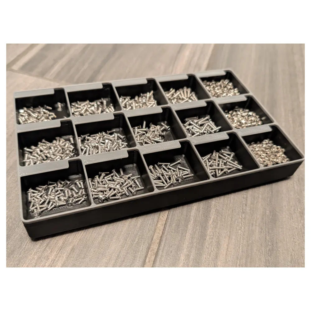 Hardware Organizer 15 Compartment Tray Tool Storage System Screw Parts Container Universal Storage