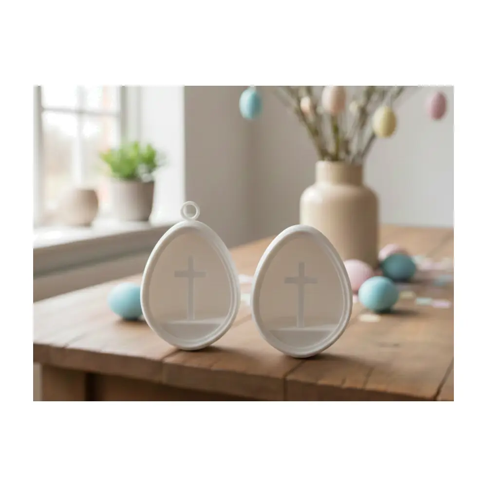 Easter Decoration Cross Egg Decor Hanging Stand Religious Symbol Easter Craft Gift Creative Ornament