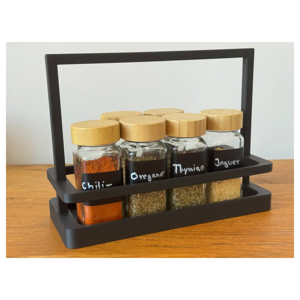 Spice Container with Handle Seasoning Storage Box Kitchen Organizer Multi Purpose Parts 2pcs