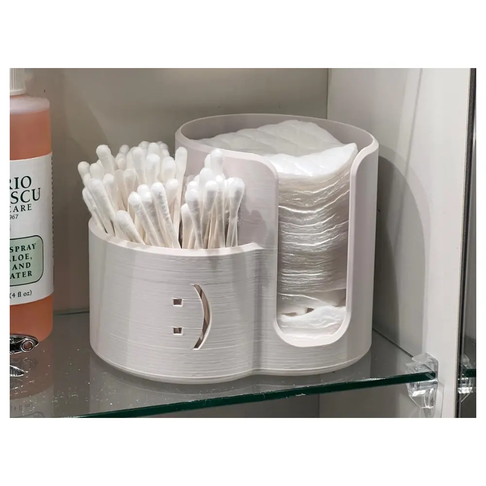 Care Organizer Cotton Pads Holder Double Cotton Swab Dispenser Cleaning Tools Multi Purpose Storage