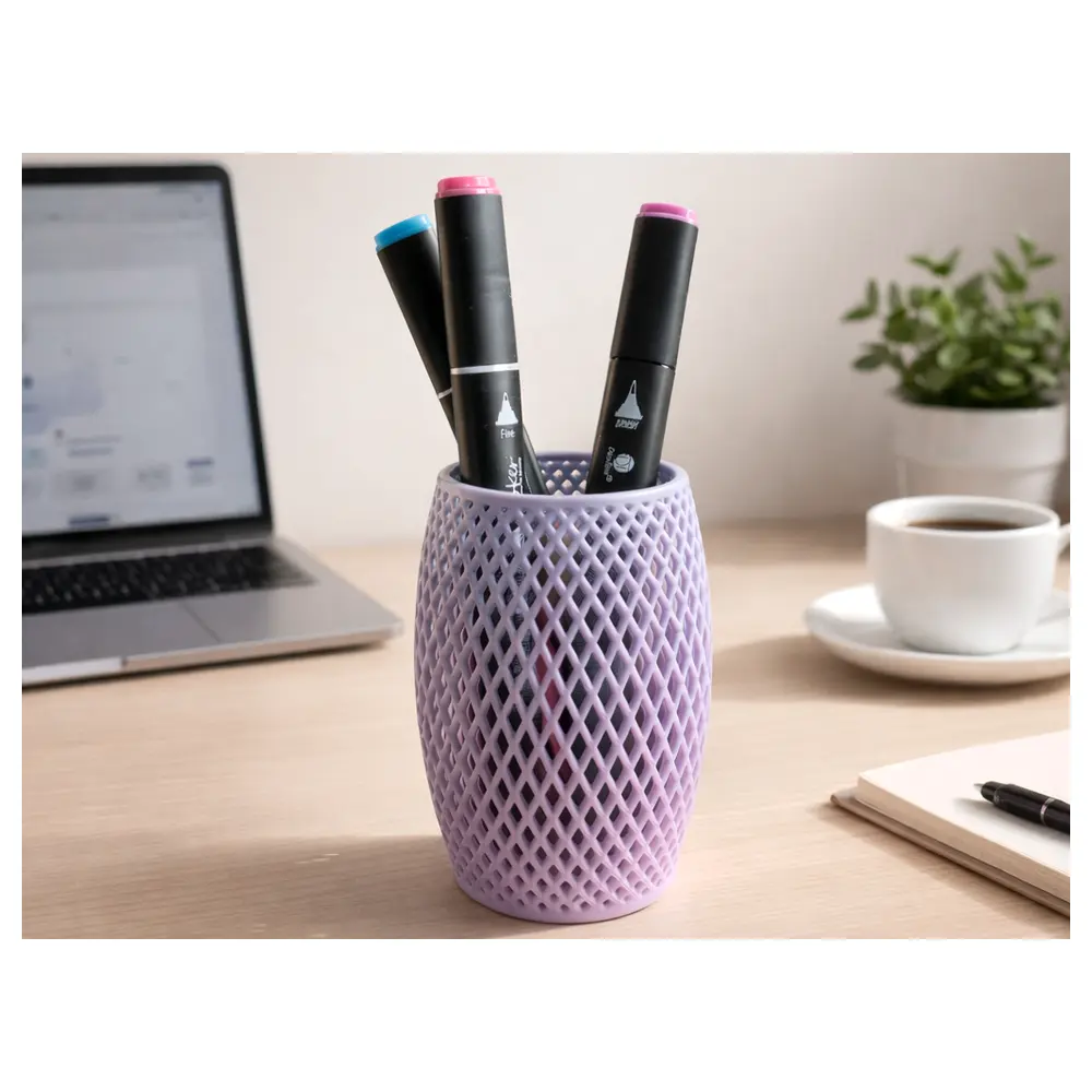 Pen Holder Modern Grid Desktop Organizer Office Stationery Holder Pen Case Desk Storage Pen Stand