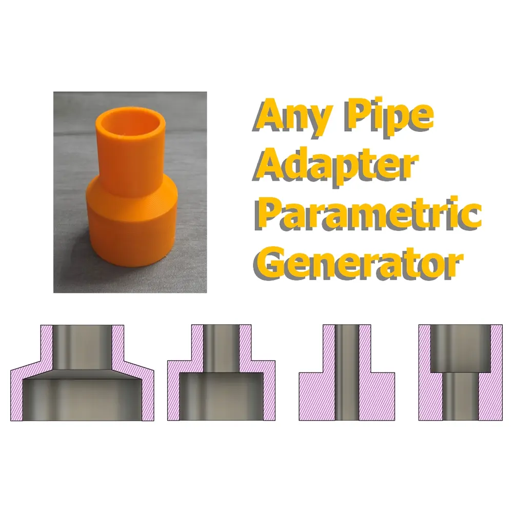 Parametric Pipe Fittings Valve Adapters Interface Connectors Universal Accessories Pipe Fittings Quick Connect