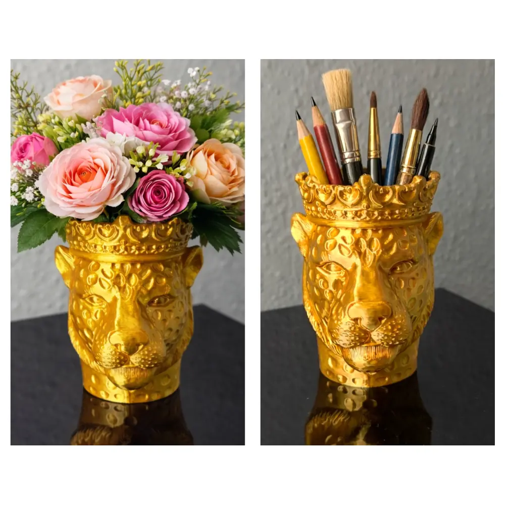 Multifunctional Container Vase Cup Leopard Creative Home Decor Art Piece Arrangement Decorative Ceramic Accessories