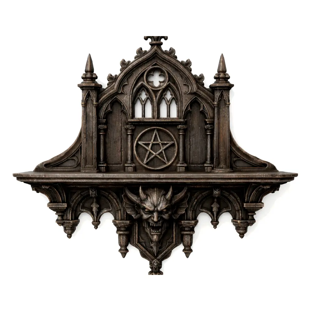 Gothic Star Wall Mounted Shelf Hanging Shelf Wall Decor Black Star Display Rack Creative Home Decor