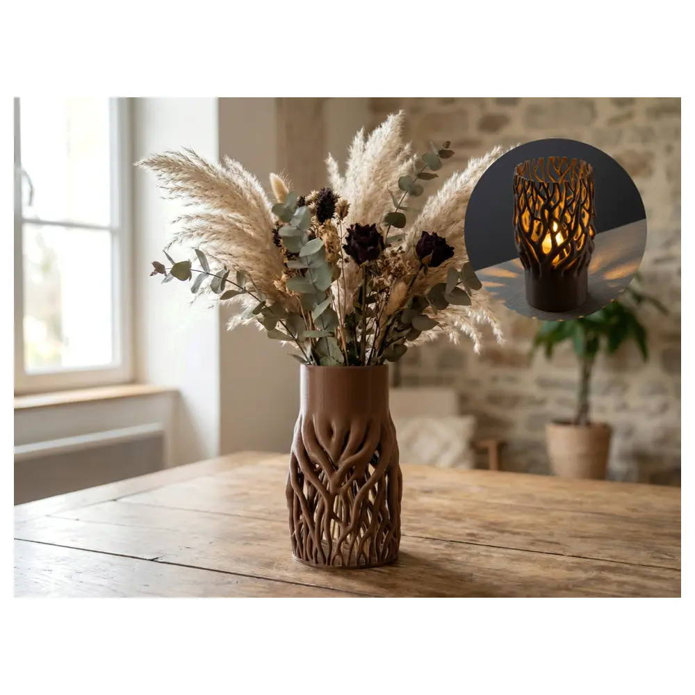 Organic Woven Vase Shadow Shade Creative Decor Indoor Lighting Hanging Decorative Vase Display
