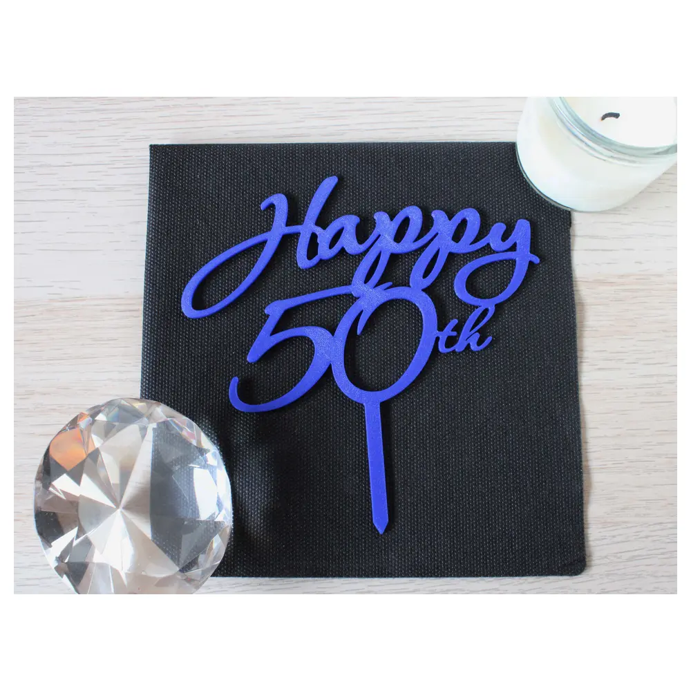 50th Birthday Cake Topper Elegant Design Cake Decoration Birthday Party Cake Topper Wholesale