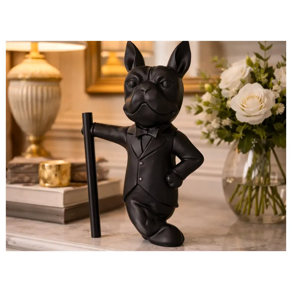 Gentleman Bulldog Statue Model Dog Figurine Pet Decoration Dog Art Dog Toy Dog Collectible