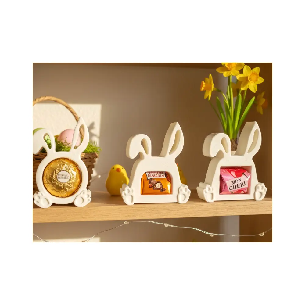 Easter Bunny Chocolate Display Stand Decor Festive Gift Creative Arrangement Chocolate Holder Decoration