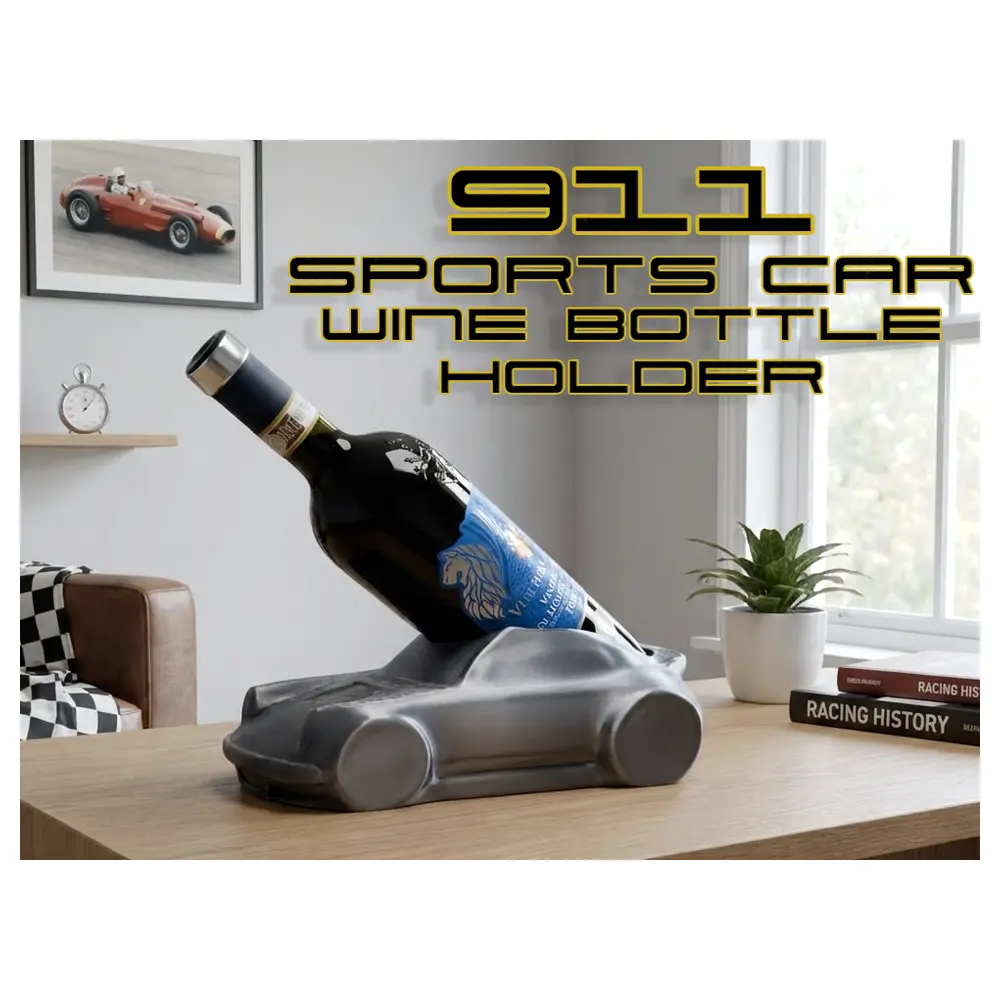 Sports Car Bottle Rack 911 Style Automotive Display Wine Storage Design Car Decor