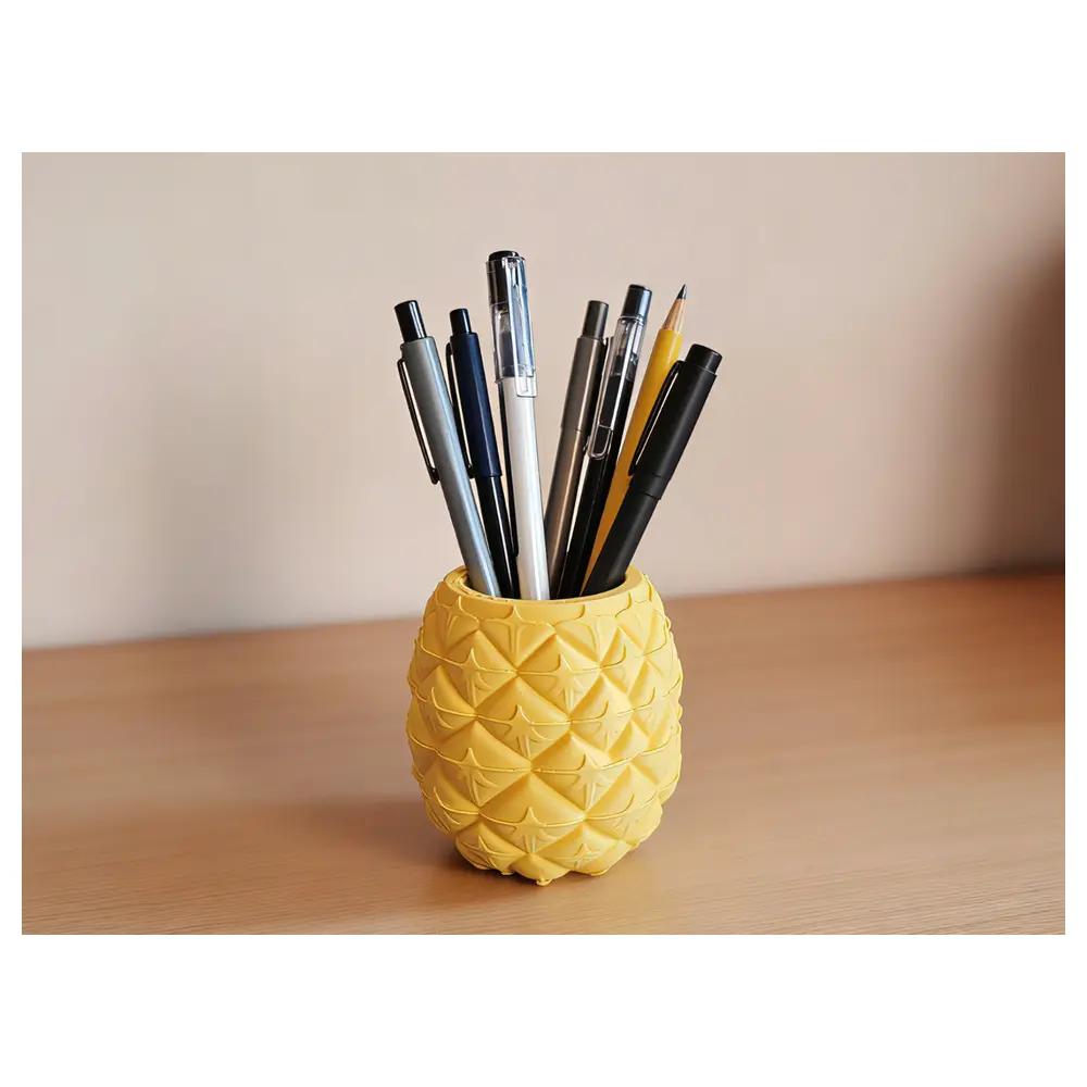 Pineapple Pencil Holder Planter Creative Home Decor Tropical Plant Pot Decorative Accessory Gift Idea