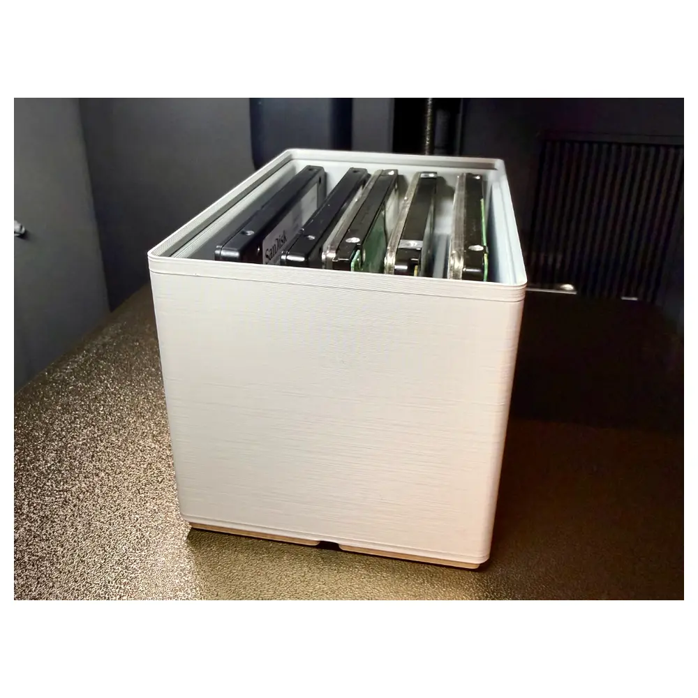 5 Slot Hard Drive Storage Box 25 Inch Desktop Organizer Universal Parts Repair Storage Solutions