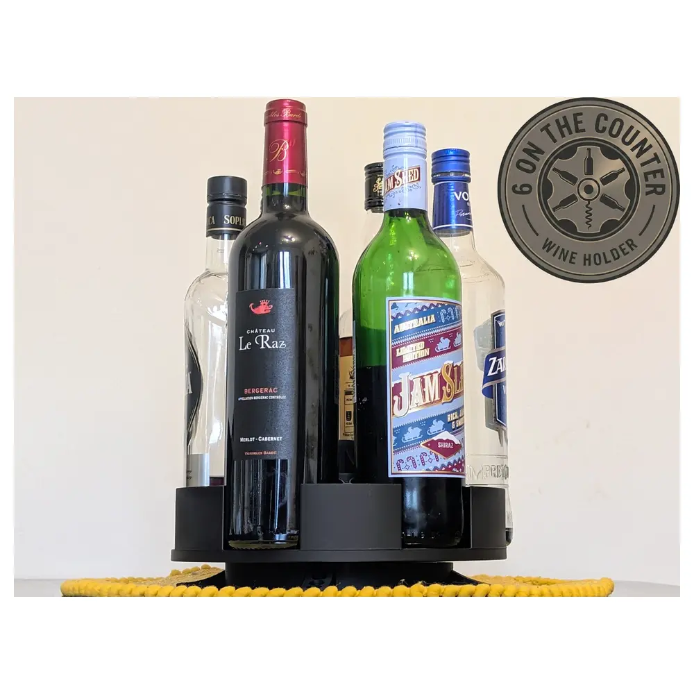 Wine Bottle Storage Rack Shelf Holder Display Case 6 Bottle Organizer Desk Wine Stand Storage Box