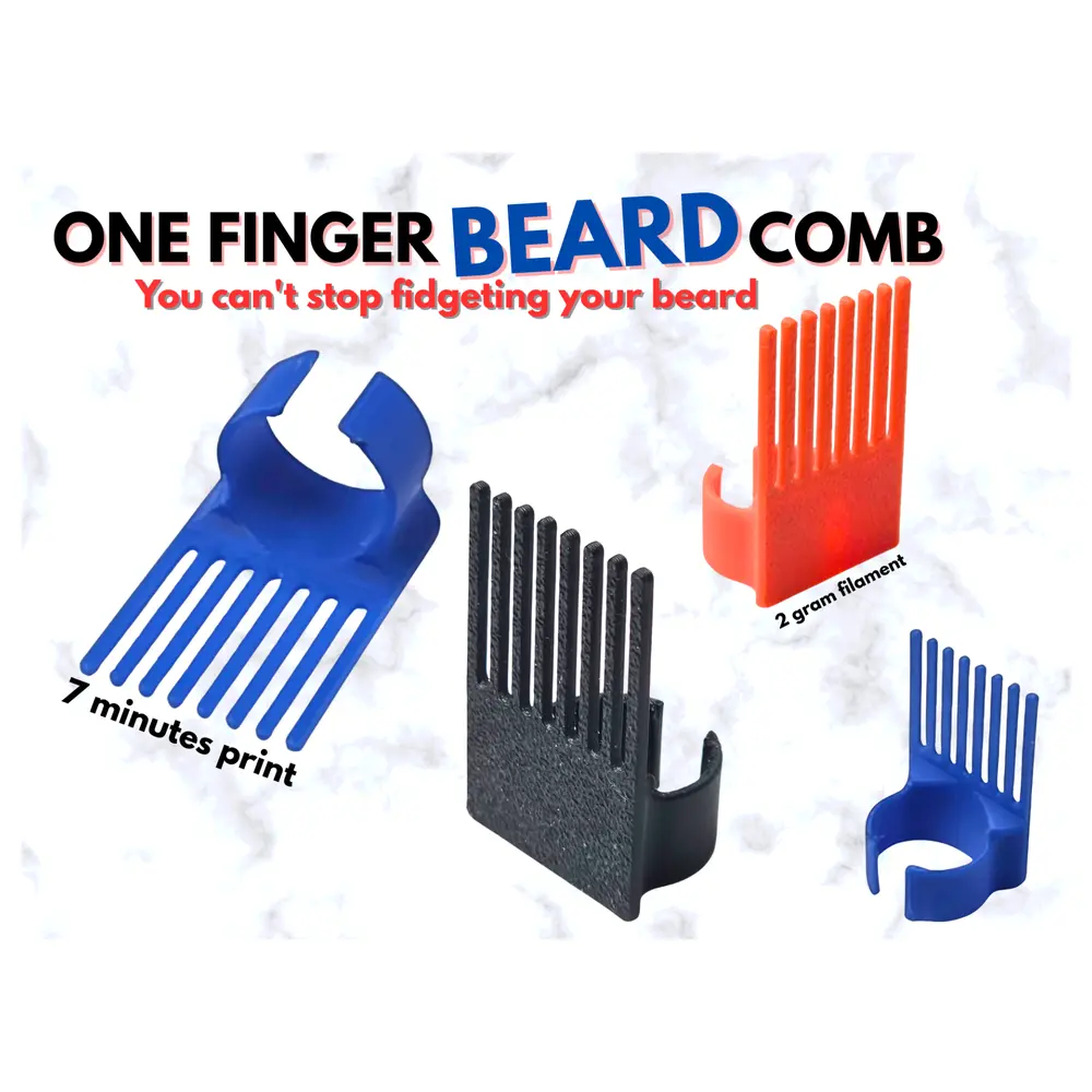Finger Beard Comb 7 Minute Print Fast Hair Styling Mini Portable Beard Brush Grooming Tool