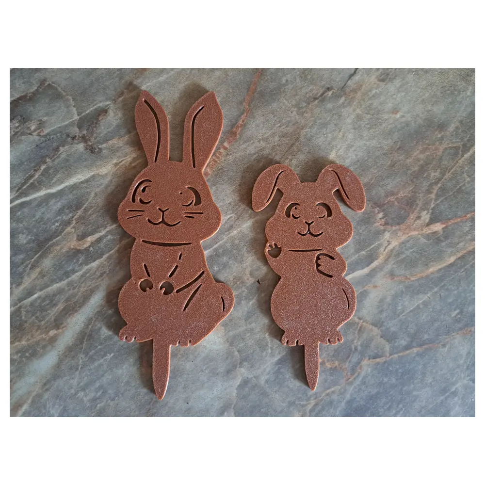 Easter Bunny Set Hollow Carved 2 Piece Decoration Festive Gift Rabbit Toy Creative Decor