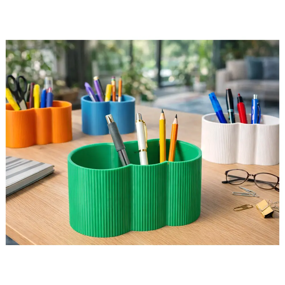 Desktop Storage Box Planter Modern Wave Pattern Multi Functional Organizer Storage Supplies