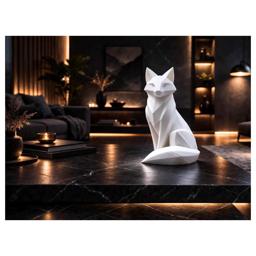 Arctic Fox Minimalist Geometric Sculpture Art Decor Home Furnishing Modern Design Sculpture Art Piece