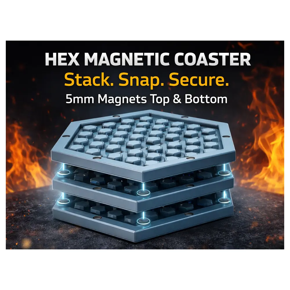 Magnetic Cup Coasters Stackable No Stand Car Desktop Absorbent Cup Holder Magnetic Coaster Set