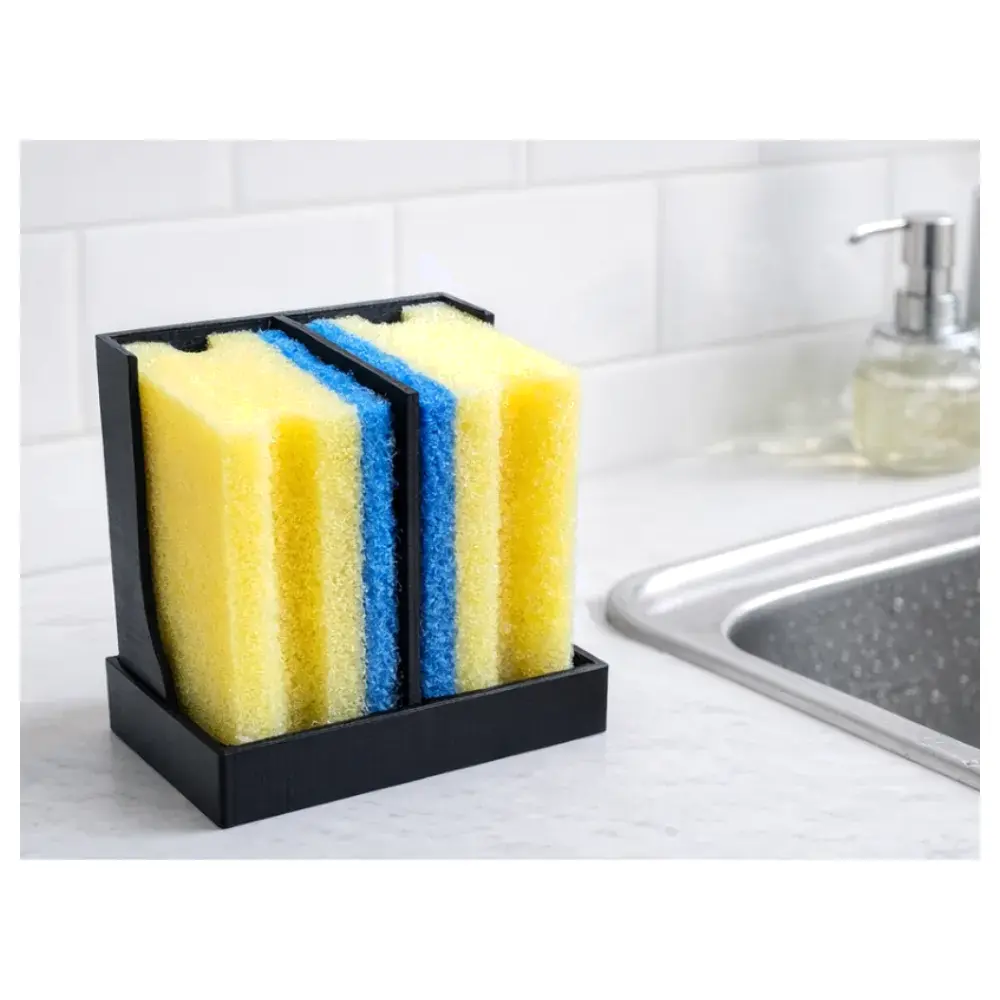 Dish Sponge Drainer Rack with Collection Tray Kitchen Storage Organizer Draining Tool Water Collection