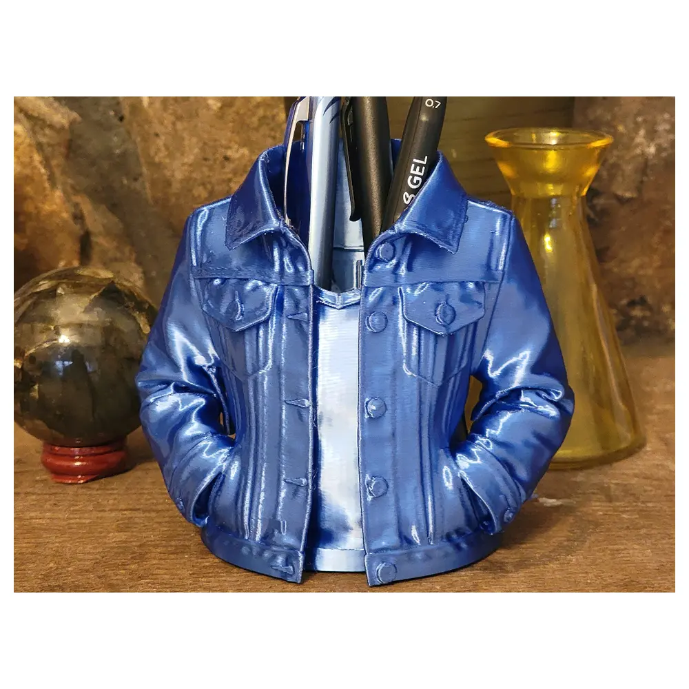 Desktop Organizer Denim Jacket Style Storage Desk Organizer Multi Functional Shelves Office Supplies