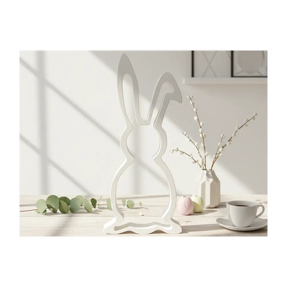 Minimalist Easter Bunny Quick Print Template Easy DIY Decoration Paper Model Printing Tutorial