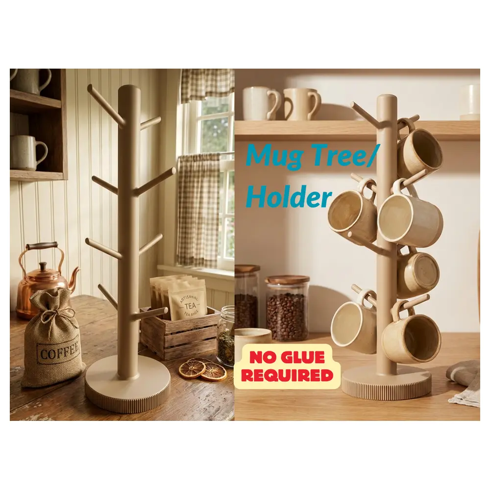 Mug Rack Mug Organizer Tall Design No Glue Adhesive Desktop Cup Holder Display Stand Home Decor