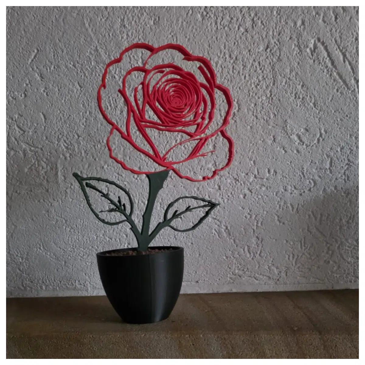 Cactus Rose Silhouette Window Display Floral Arrangement Indoor Garden Rose Silhouette Art Rose Decoration
