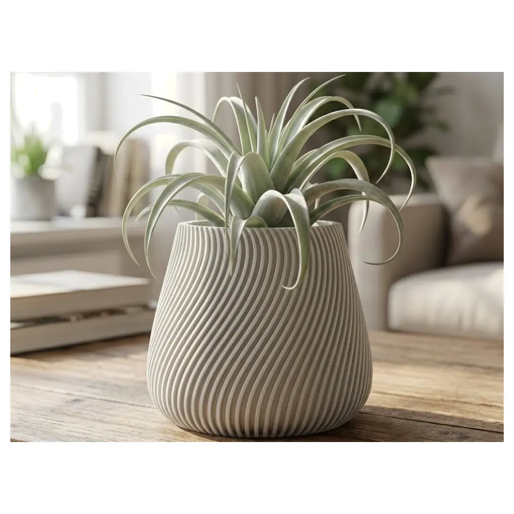 Small Spiral Wave Planter Plant Holder Decorative Garden Landscape Creative Home Green Plants