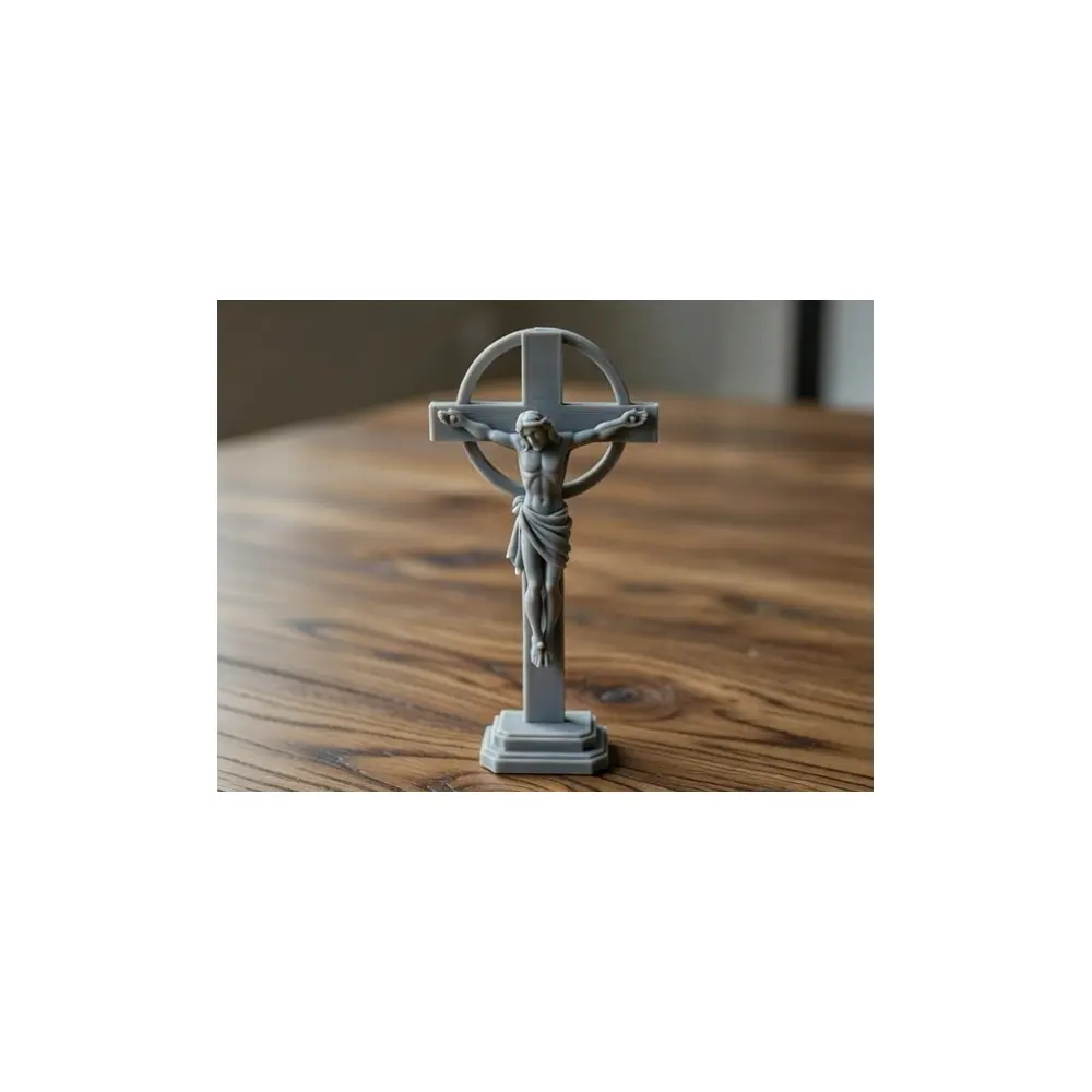Jesus Christ Statue Radiant Cross Religious Art Biblical Figure Christian Sculpture Holy