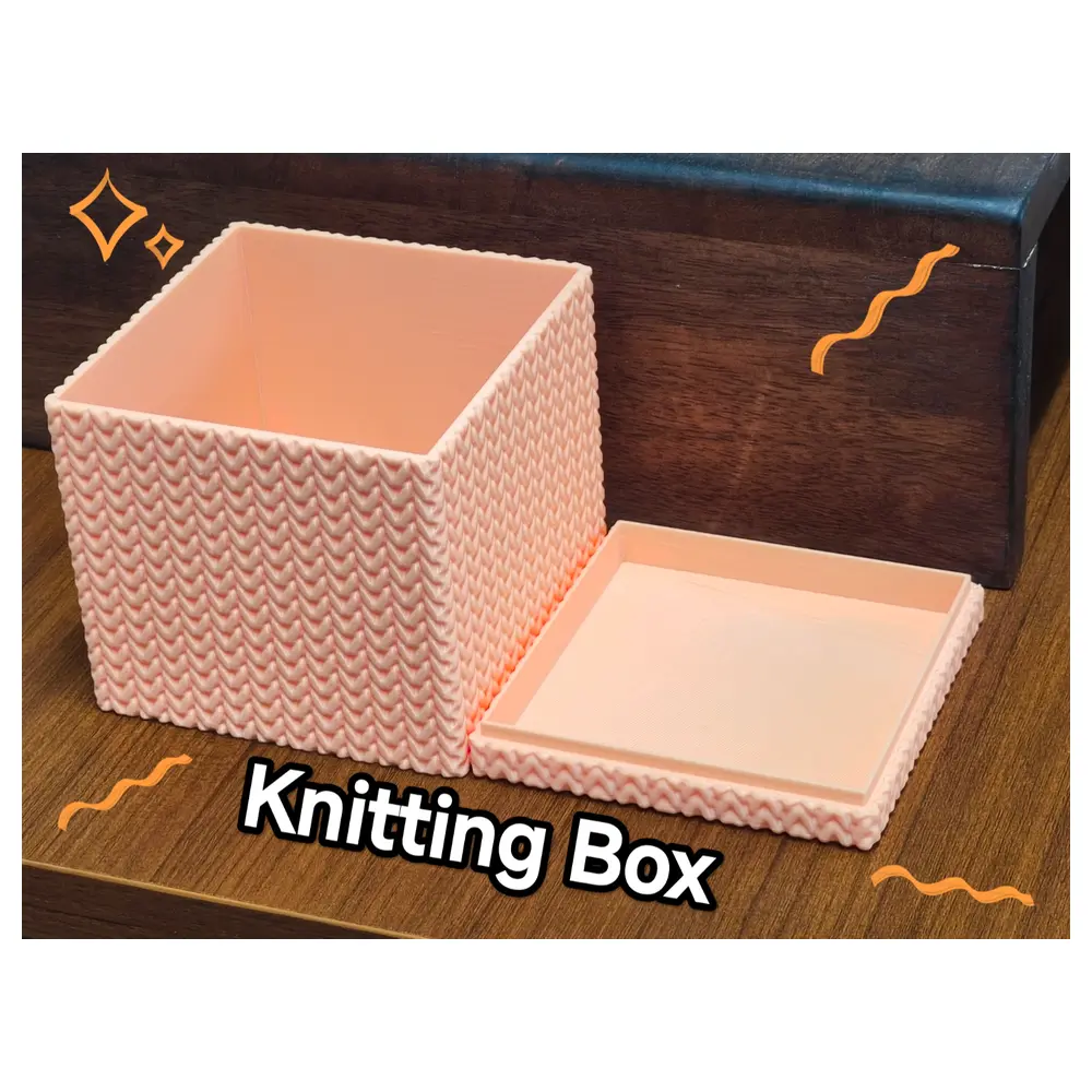 Knitted Box 100x100mm Knit Box Craft Supplies Sewing Accessories Box Container DIY Creative