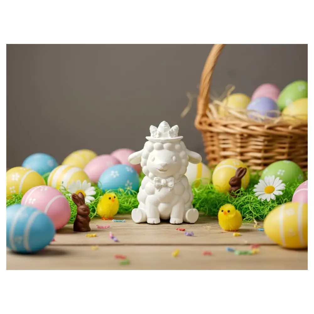 Cute Easter Lamb Figurine Spring Decor Cute Plush Toy Easter Gift Decoration Creative Ornament