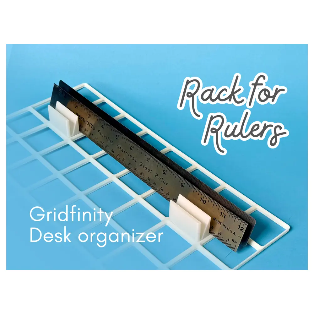 Gridfinity Ruler Slot Holder Desktop Organizer Storage Accessory Parts Repair Maintenance